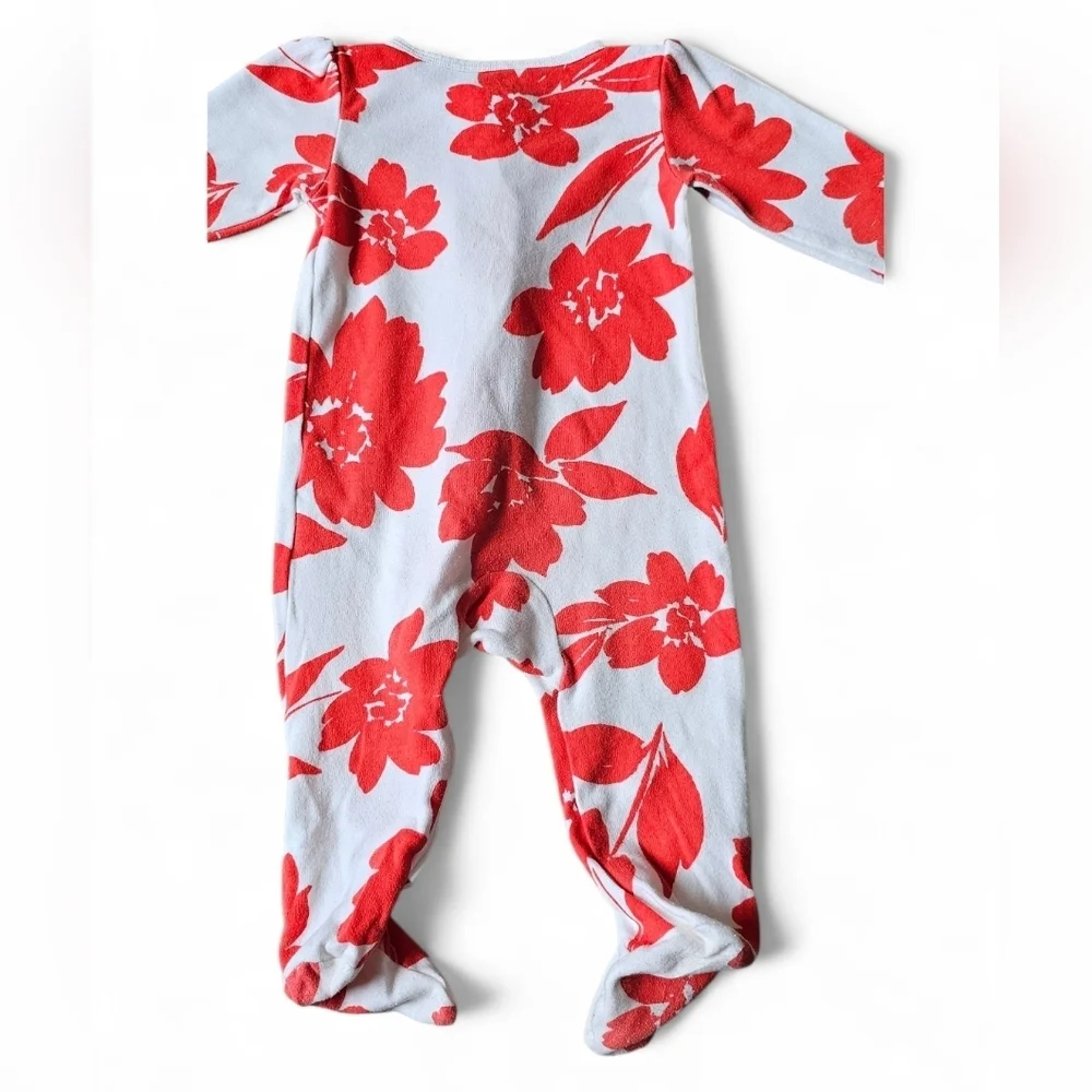 Carter’s Baby Girl Floral Zip-Up Footed Sleeper Pajamas Size 9M